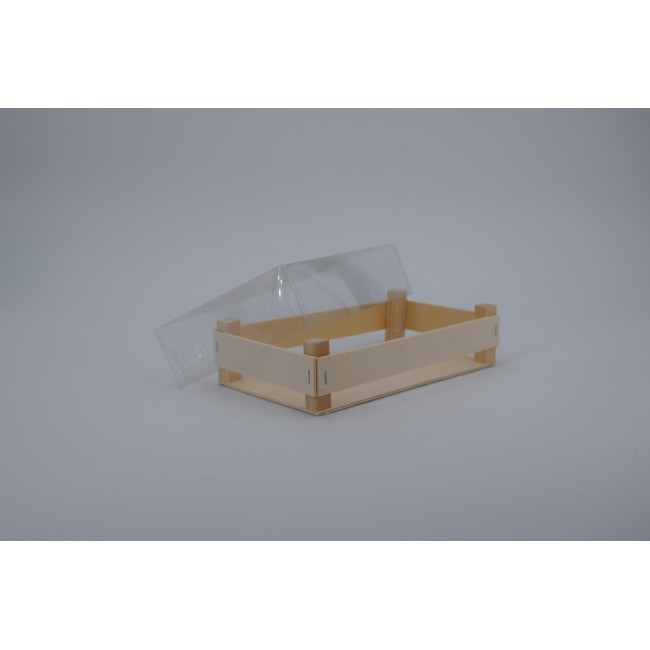 Cassettina legno con coperchio trasparente - CASSE1